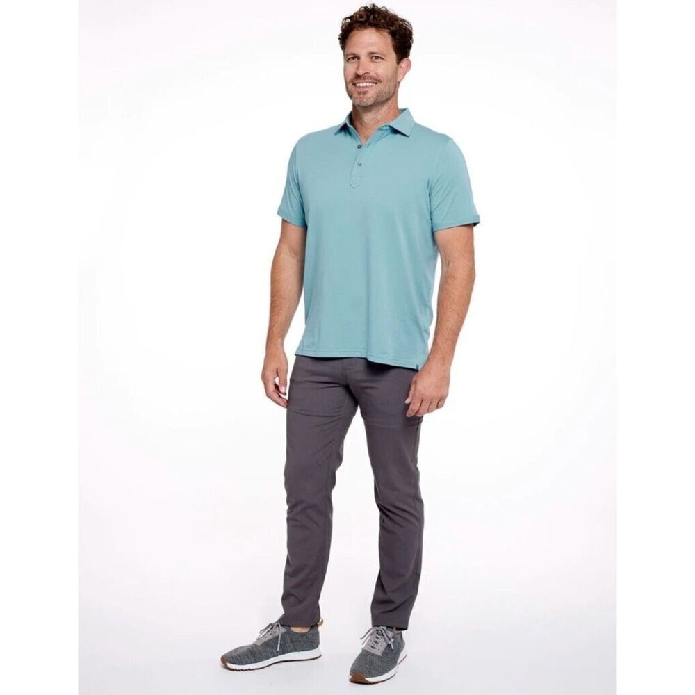 Tasc Mens‎ 33x30 Motion Pant Straight Fit Grey Bamboo Viscose Stretch Chino